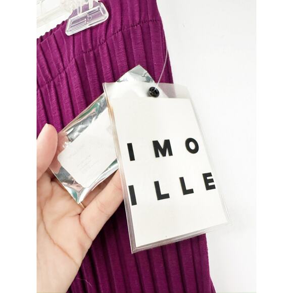 Simon Miller Ribbed Cyrene Berry Burgundy Pull-On Knit Pants Size Medium - Picture 8 of 8